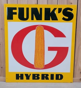 NOS Funk's Hybrid w/Logo Metal Sign (TAC)
