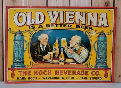 Old Vienna "Is a Better Beer" w/Image Metal Sign Wapakoneta, Ohio (TAC)