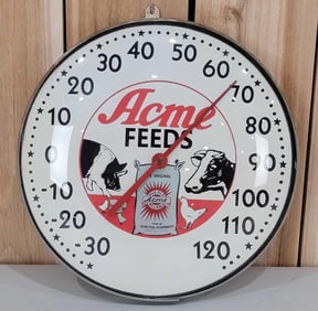 Acme Feeds w/Image Round Thermometer