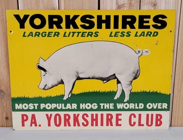 Yorkshire Larger Litters Less Lard Metal Sign (TAC)