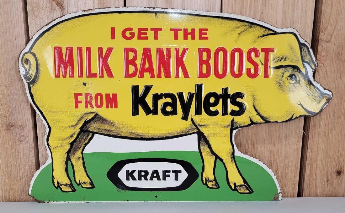 Kraft "I Get The Milk Bank Boost From Kraylets" Metal Sign (TAC) (1 of 6)