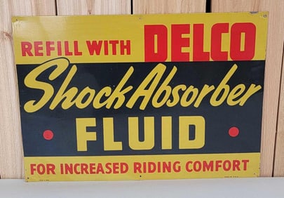 Refill with Delco Shock Absorber Fluid Metal Sign (TAC)