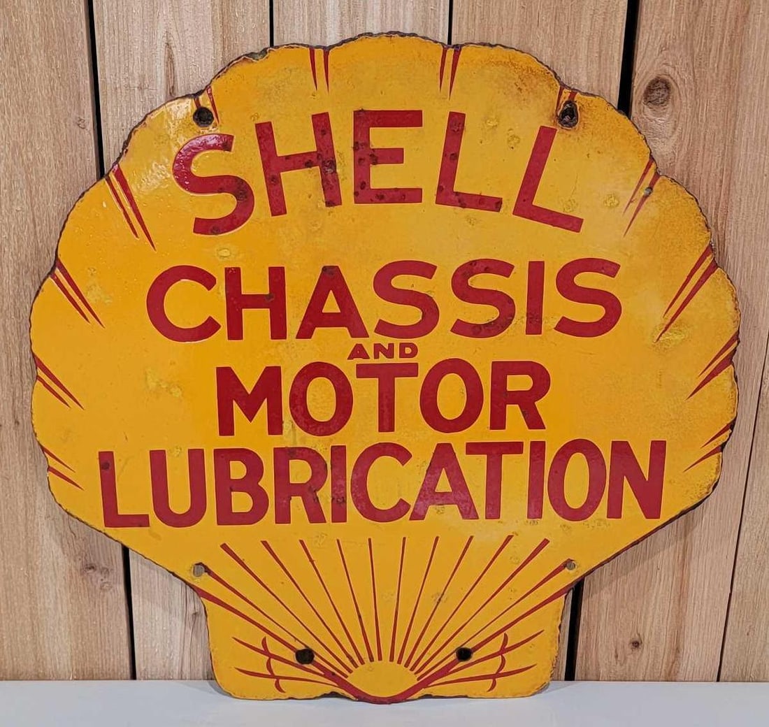 Shell Chassis & Motor Lubrication Porcelain Sign (TAC) (1 of 8)