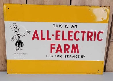 Willie Wiredhand "All Electric Farm" Metal Sign (TAC)