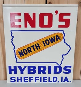 Eno's North Iowa Hybrids w/Image Metal Sign (TAC)