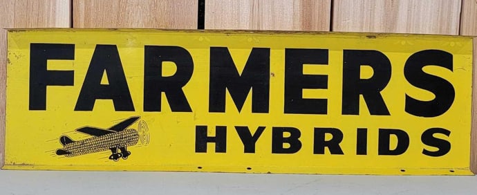 Farmers Hybrids w/Logo Metal Sign (TAC)