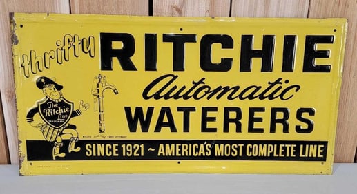 Ritchie Automatic Waterers w/Logo Metal Sign (TAC)