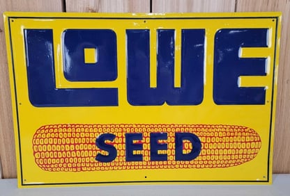 Lowes Seed w/Ear of Corn Image Metal Sign (TAC)