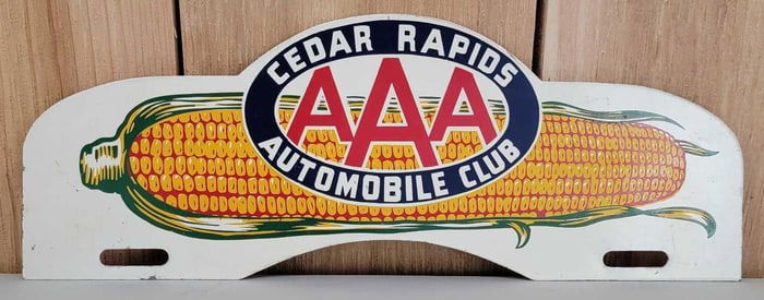 Cedar Rapids AAA Automobile Club Metal License Plate Attachment