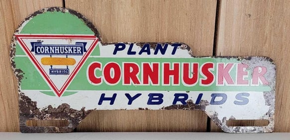 Plant Cornhusker Hybrids Metal License Plate Attachment