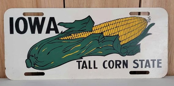Iowa Tall Corn State Metal License Plate Attachment