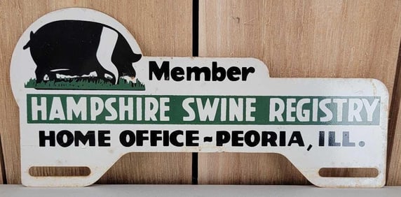 Hampshire Swine Registry Metal License Plate Attachment