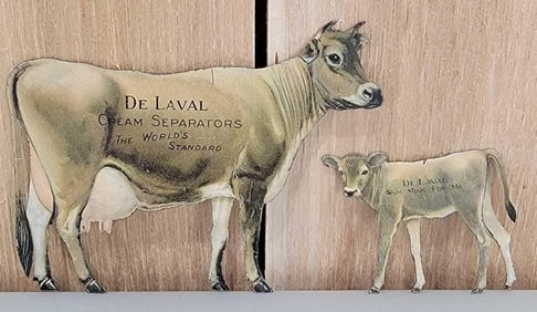 De Laval Guernsey Cow & Calf Metal Signs