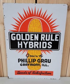 Golden Rule Hybrids w/Logo Metal Sign (TAC)