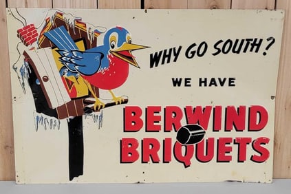 Berwind Briquets w/Image Metal Sign (TAC)