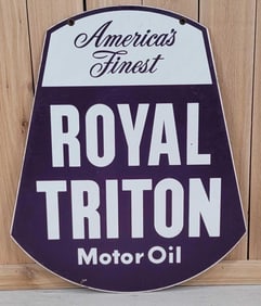 Royal Triton Motor Oil America's Finest Porcelain Sign (TAC)