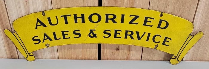 Authorized Sales & Service Porcelain Ribbon Sign (TAC)