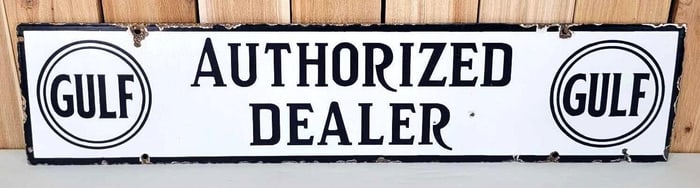 Gulf Authorized Dealer Porcelain Sign (TAC)