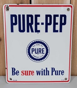 Pure-Pep w/Logo Porcelain Pump Sign (TAC)
