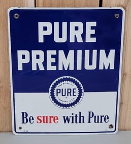 Pure Premium w/Logo Porcelain Pump Sign