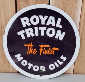 Royal Triton The Finest Motor Oil Porcelain Sign (TAC)