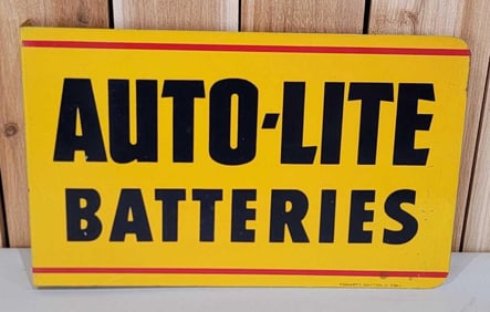 Auto-Lite Batteries Metal Flange Sign (TAC)