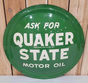 Ask for Quaker State Motor Oil Metal Button Sign (TAC)
