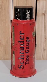 Schrader Tire Gauge (red) Metal Counter-Top Display Cabinet (TAC)
