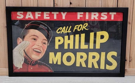 Phillip Morris Safety First Poster Framed