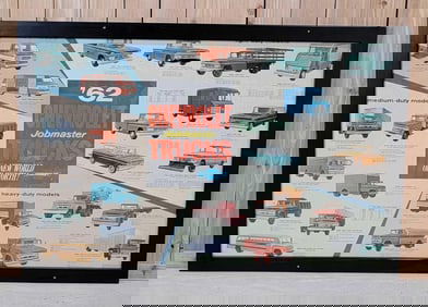 Large 1962 Chevrolet Jobmaster Truck Cardboard Poster Framed