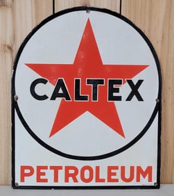 Caltex Petroleum w/Star Logo Porcelain Sign (TAC)