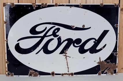 Ford Reverse Colors Porcelain Sign (TAC)