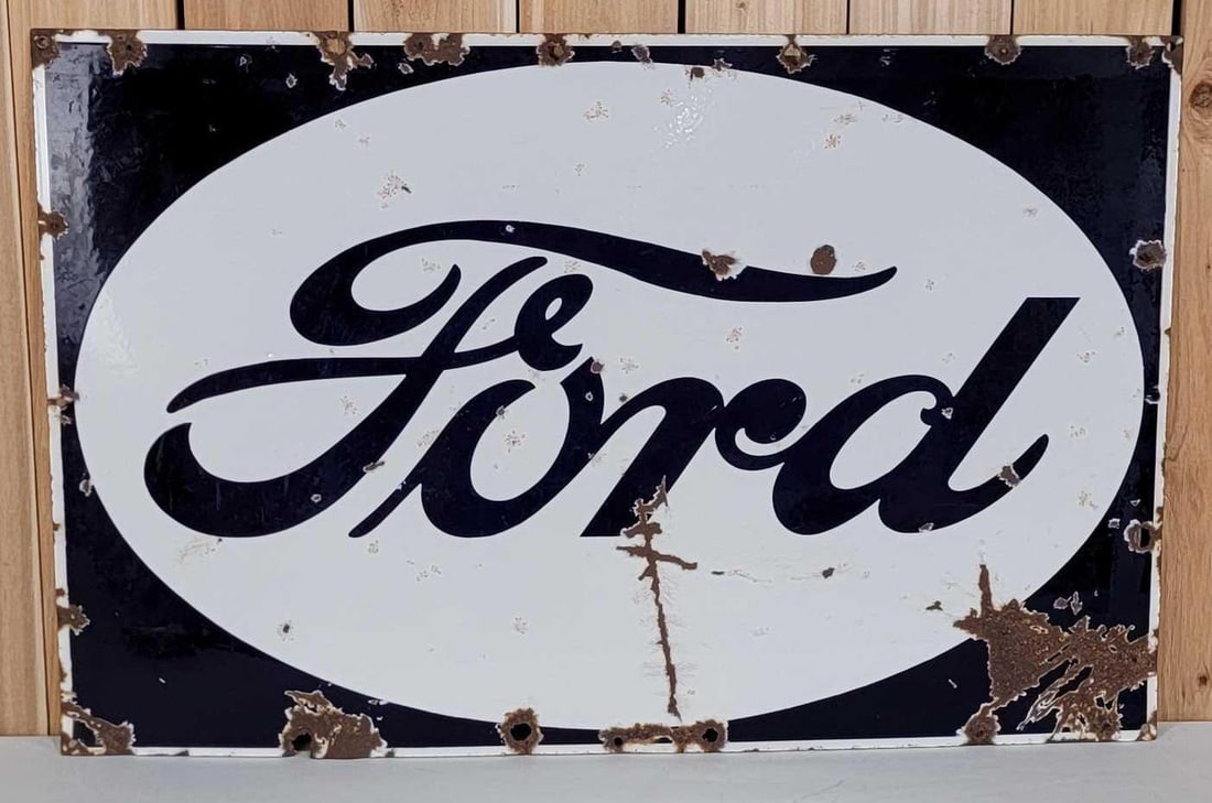 Ford Reverse Colors Porcelain Sign (TAC) (1 of 6)