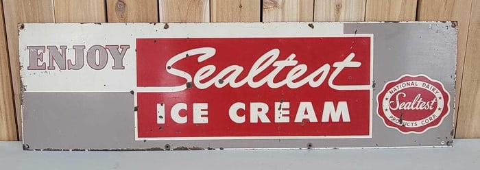 Enjoy Sealtest Ice Cream w/Logo Metal Sign (TAC)