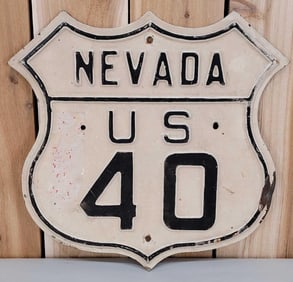 Nevada U.S. Route 40 Metal Shield Sign