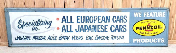 Large Pennzoil Metal Sign w/Privilege Panel