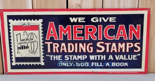 We Give American Trading Stamps w/Logo Metal Sign (TAC)