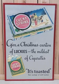 Lucky Strike Cigarettes Cardboard Poster Framed