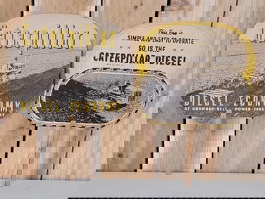 2-Different Caterpillar Diesel Cardboard Hand Fans