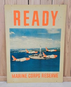 Marine Corps Reserve "Ready" w/1960's Jets Metal Sign (TAC)