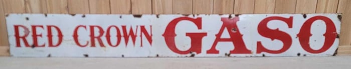 Red Crown Gaso Porcelain Sign