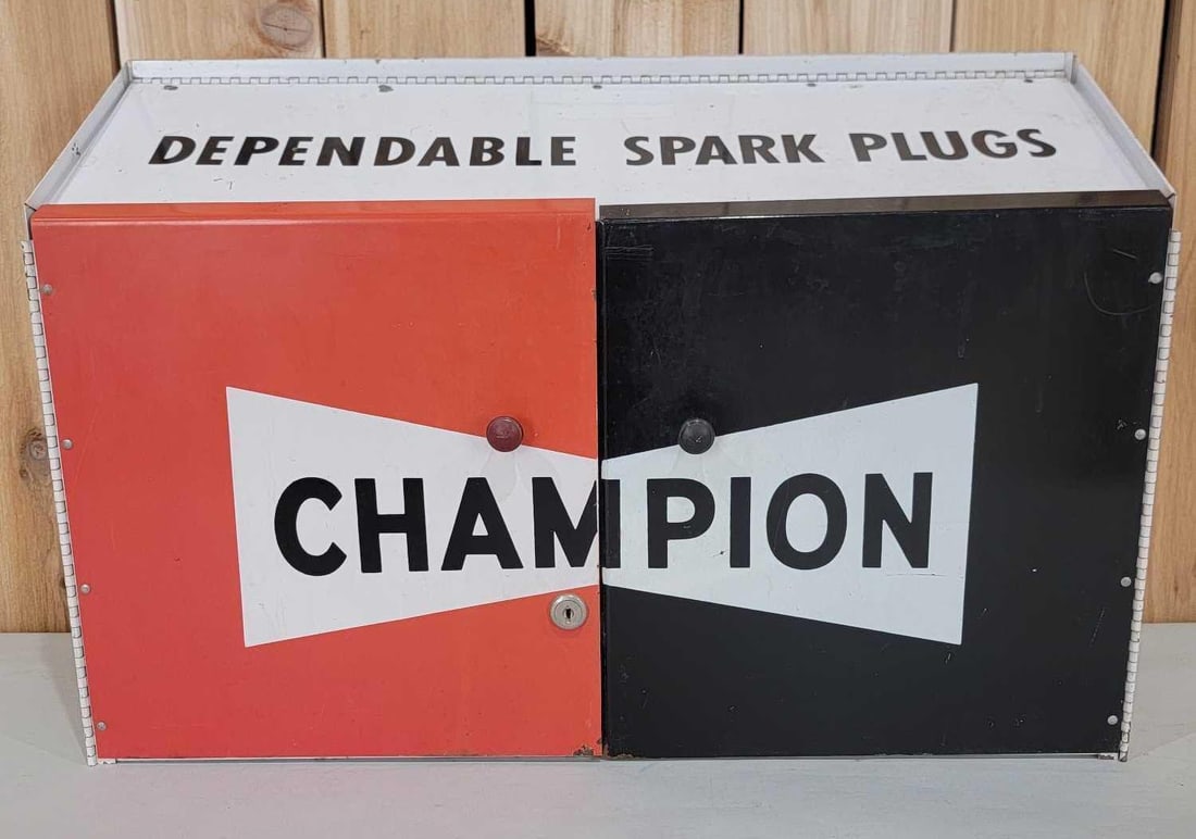 Champion Spark Plugs Metal Parts Cabinet