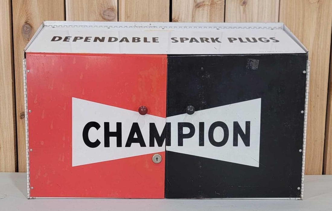 Champion Spark Plugs Metal Parts Cabinet