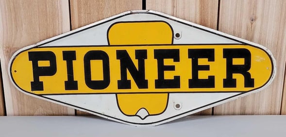 Pioneer w/Kennel of Corn Image Metal Sign (TAC)