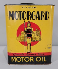 Motorgard Motor Oil w/Logo Two-Gallon Metal Rectangle Can
