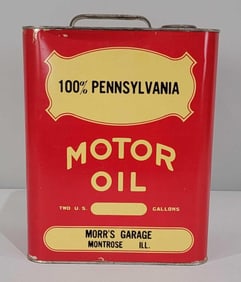 Generic Motor Oil w/Airplane Logo Two-Gallon Metal Can