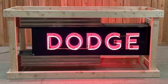 Art Deco Style Dodge Double Sided Porcelain Neon Sign (TAC)