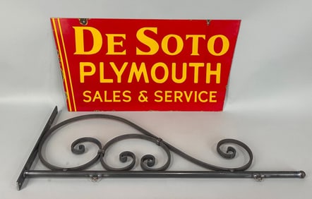 De Soto Plymouth Sales & Service Porcelain Sign (TAC)