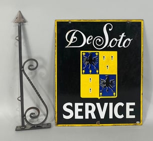 DeSoto Service w/Logo Porcelain Sign (TAC)
