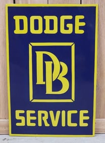 Dodger Service w/Logo Porcelain Sign (restored)